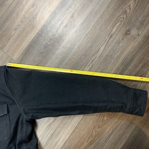 Lands End Mens Heavy Lined Shirt Jacket Men’s Size Large Black Long Sleeve - Picture 6 of 6